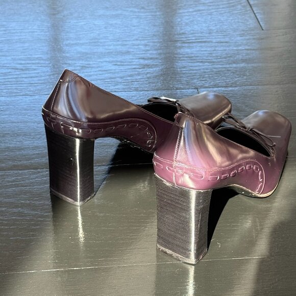 Dark Purple Paloma Square Tip Heels - Made in Italy - Picture 9 of 9
